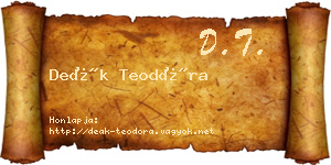 Deák Teodóra névjegykártya