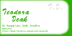 teodora deak business card