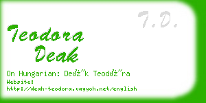 teodora deak business card
